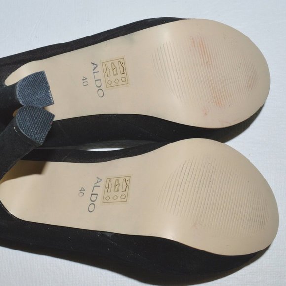 ALDO NEW 9 M 40 GLITTERY TEXTURED METALLIC SUEDE PLATFORM 5" STILETTO HEEL PUMPS - Picture 9 of 9